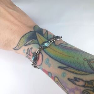 Vintage Abalone Cabochons Bracelet.